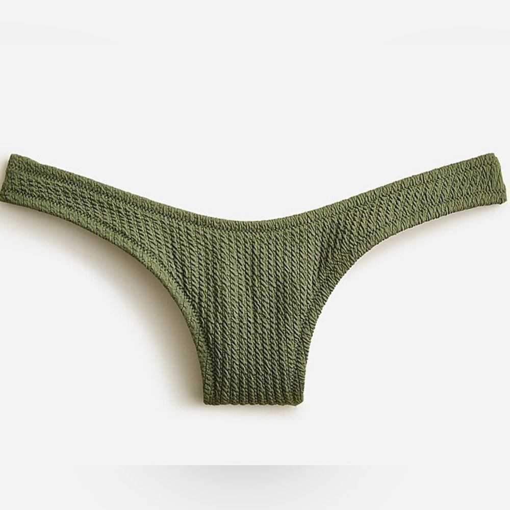 J.Crew Textured curved-waist cheeky bikini bottom NWT Size M